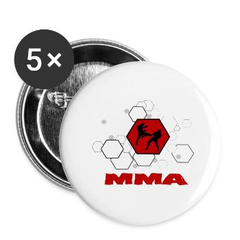 MMA - Buttons groß 56 mm (5er Pack) - Weiß - Vorne