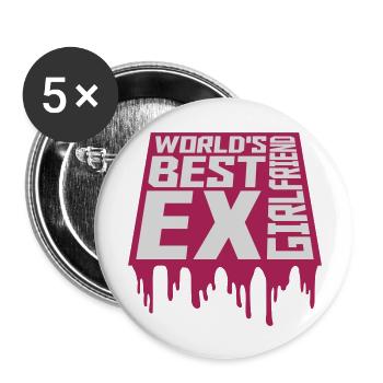 World's Best Ex Girlfriend - Buttons large 2.2''/56 mm (5-pack) - white - Front