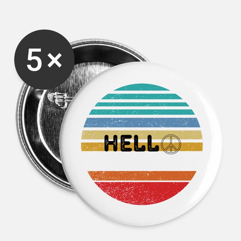 Hello Retro - Buttons large 2.2''/56 mm (5-pack) - white