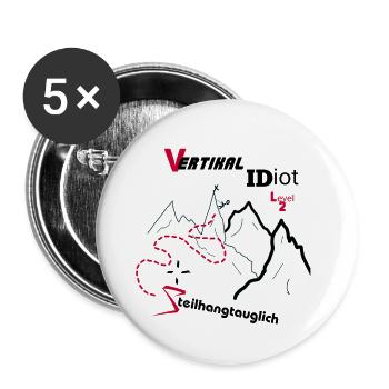 Vertical Idiot level 2 White Edition - Buttons groß 56 mm (5er Pack) - Weiß - Vorne