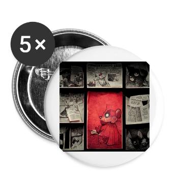 Leben einer Comic Maus - Buttons groß 56 mm (5er Pack) - Weiß - Vorne