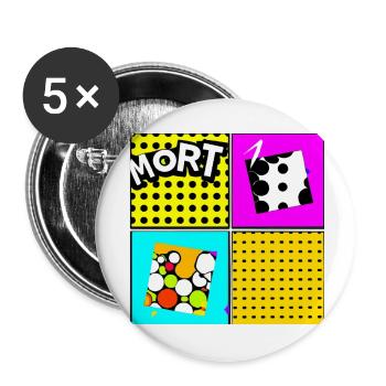 Pop art - Buttons groß 56 mm (5er Pack) - Weiß - Vorne