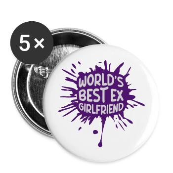 worlds best ex girlfriend - Buttons groß 56 mm (5er Pack) - Weiß - Vorne