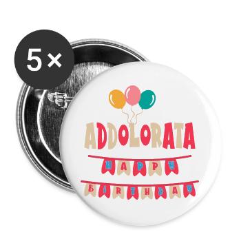 Sorrowful t-shirt happy birthday t-shirt - Buttons large 2.2''/56 mm (5-pack) - white - Front