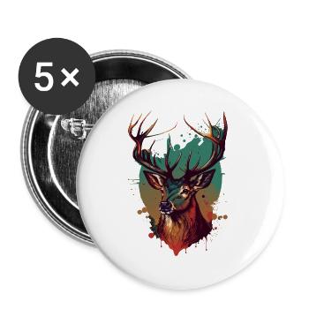 Lustig Lieber Kopf - Buttons groß 56 mm (5er Pack) - Weiß - Vorne