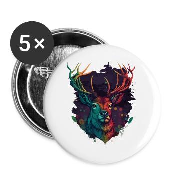 Hunting - Buttons large 2.2''/56 mm (5-pack) - white - Front