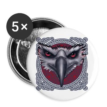 Eagle Bird of Prey Celtic motif - Buttons large 2.2''/56 mm (5-pack) - white - Front
