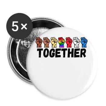 Stolz Lgbt Spruch Pride Homosexuell Beziehung Gay - Buttons groß 56 mm (5er Pack) - Weiß - Vorne