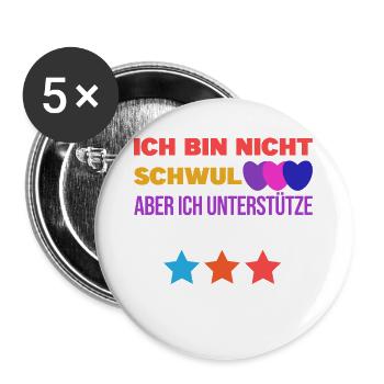Gleichberechtigung Statement Lgbt Sexualität Herz - Buttons groß 56 mm (5er Pack) - Weiß - Vorne