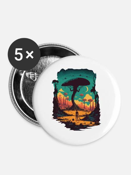 ästhetisch - Buttons groß 56 mm (5er Pack) - Weiß