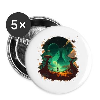 Un autre monde - Lot de 5 grands badges (56 mm) - blanc - Devant