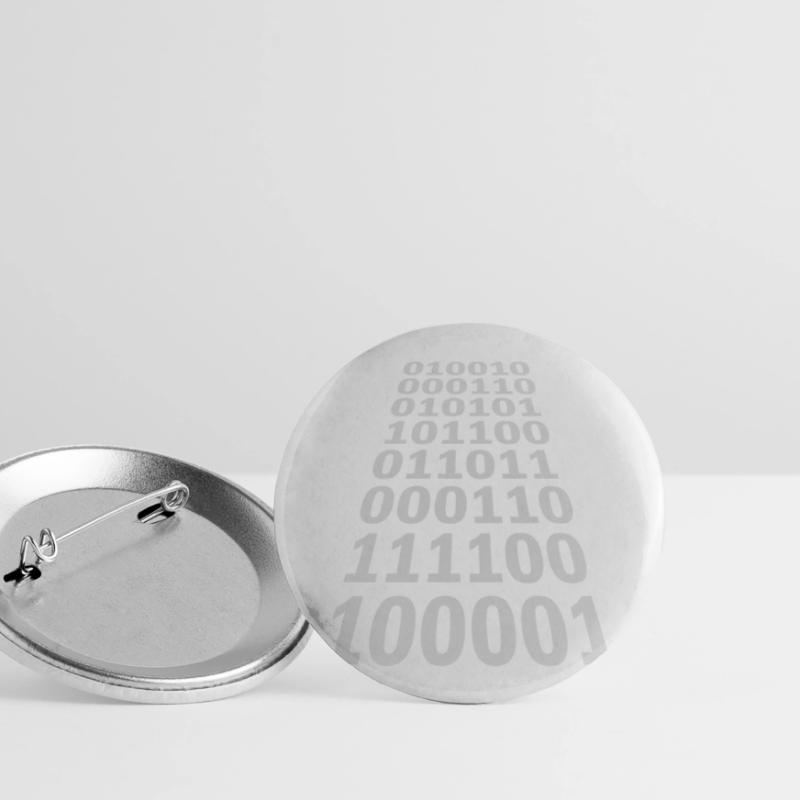 Binary Code Program Language Buttons large 2.2''/56 mm (5-pack)