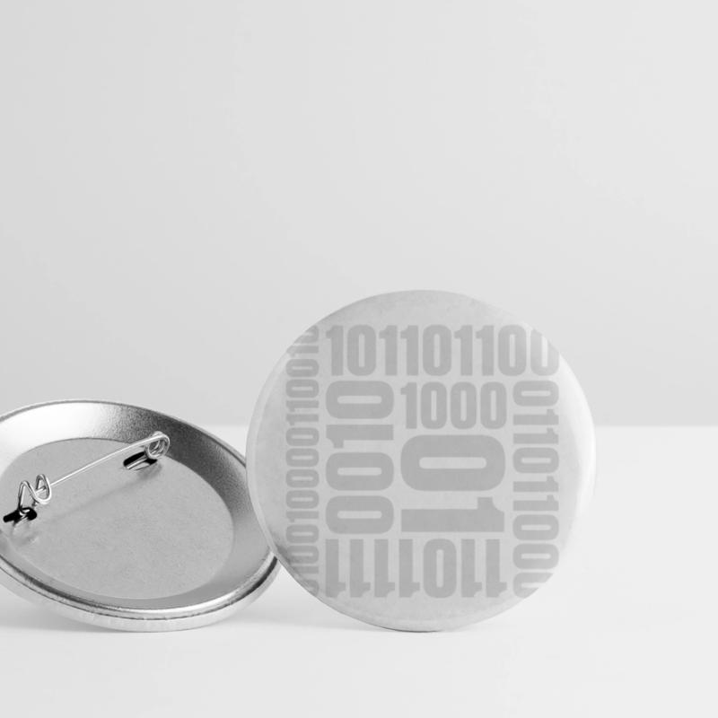 Binary Code Program Language Buttons large 2.2''/56 mm (5-pack)