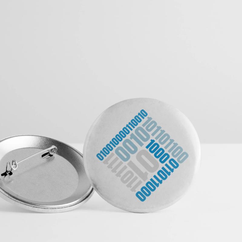 Binary Code Program Language Buttons large 2.2''/56 mm (5-pack)