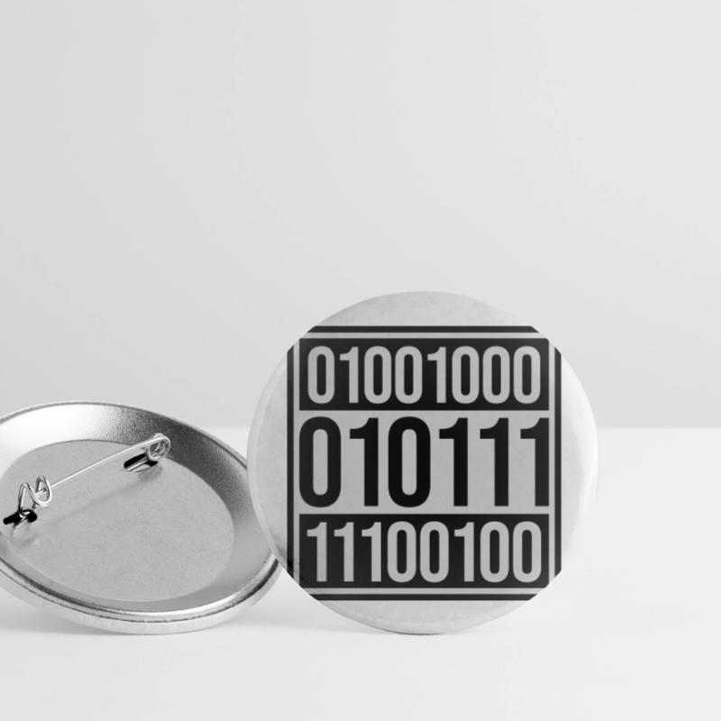 Binary Code Program Language Buttons large 2.2''/56 mm (5-pack)
