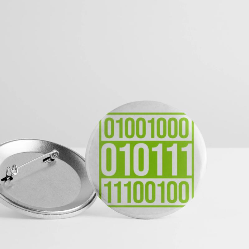 Binary Code Program Language Buttons large 2.2''/56 mm (5-pack)