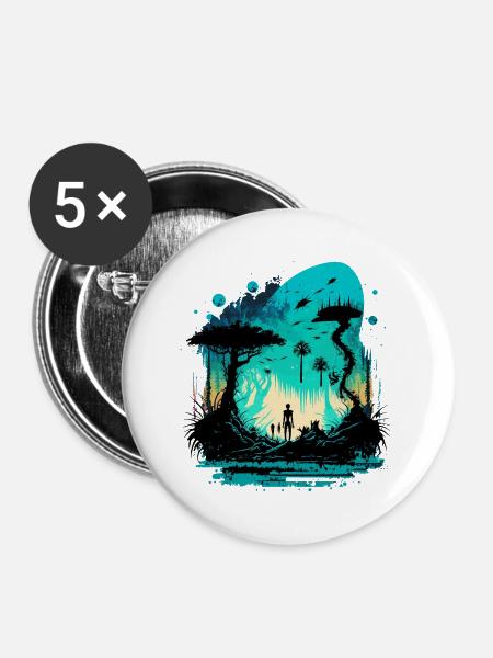 reise - Buttons groß 56 mm (5er Pack) - Weiß