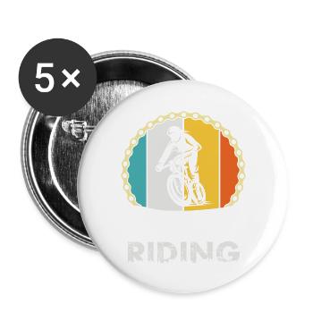 I Play To Go Riding Funny Cycling - Buttons large 2.2''/56 mm (5-pack) - white - Front