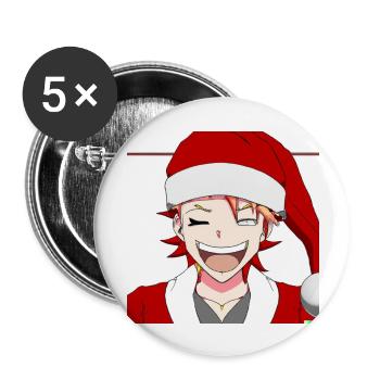 Anime Christmas - Buttons large 2.2''/56 mm (5-pack) - white - Front