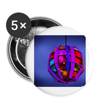 explodierende weihnachtskugel - Buttons groß 56 mm (5er Pack) - Weiß - Vorne
