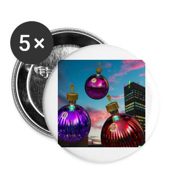hochausweihnachtskugel - Buttons groß 56 mm (5er Pack) - Weiß - Vorne
