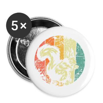 Vintage Squirrel - Buttons large 2.2''/56 mm (5-pack) - white - Front