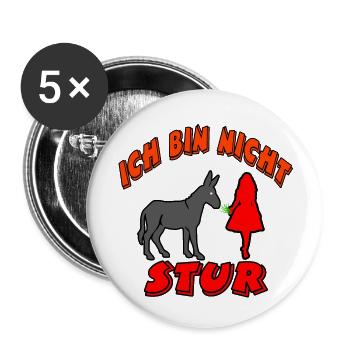 Esel - Buttons groß 56 mm (5er Pack) - Weiß - Vorne