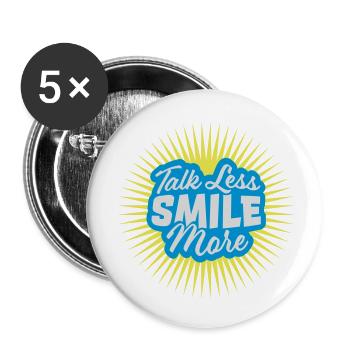 talk less smile more - Buttons large 2.2''/56 mm (5-pack) - white - Front