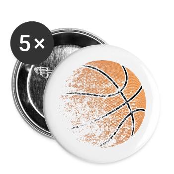 Basket-ball - Lot de 5 grands badges (56 mm) - blanc - Devant