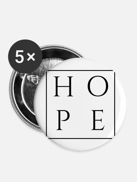 Hoffe blk - Buttons groß 56 mm (5er Pack) - Weiß