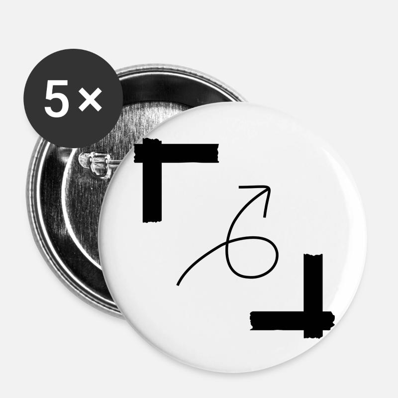 Edge arrow - Buttons large 2.2''/56 mm (5-pack) - white