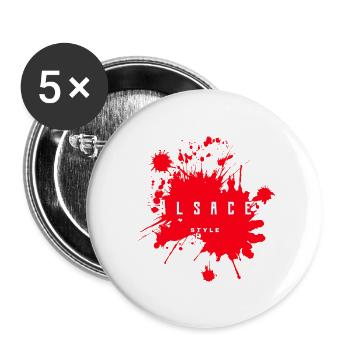 Alsace Style T-shirt logo - Buttons large 2.2''/56 mm (5-pack) - white - Front