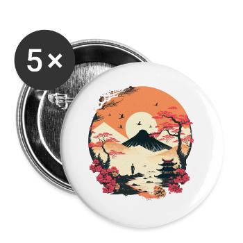 Japanese - Buttons large 2.2''/56 mm (5-pack) - white - Front