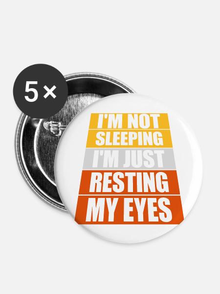 im not sleeping Zitat - Buttons groß 56 mm (5er Pack) - Weiß