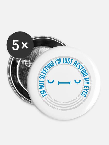 im not sleeping Zitat - Buttons groß 56 mm (5er Pack) - Weiß