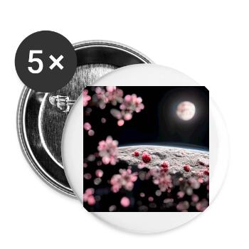 Cherry Tree on the Moon - Buttons groß 56 mm (5er Pack) - Weiß - Vorne
