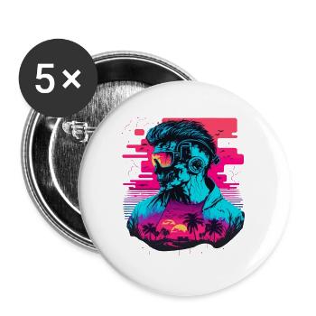 Future Funk - Buttons large 2.2''/56 mm (5-pack) - white - Front