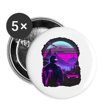 Kunstwerke der 80er - Buttons groß 56 mm (5er Pack) - Weiß - Vorne