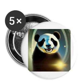 Un panda pour tous les cœurs - Lot de 5 grands badges (56 mm) - blanc - Devant