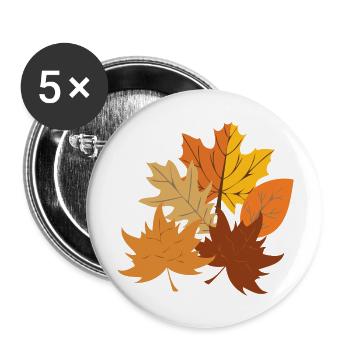 Automne - Lot de 5 grands badges (56 mm) - blanc - Devant