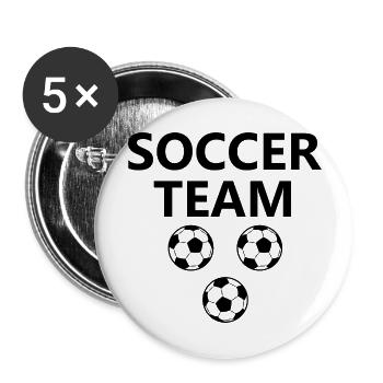 Fußball Soccer - Buttons groß 56 mm (5er Pack) - Weiß - Vorne