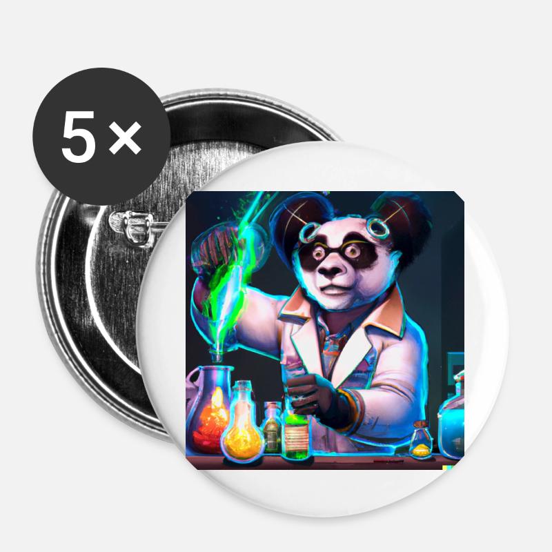 Chemical Panda - Buttons large 2.2''/56 mm (5-pack) - white