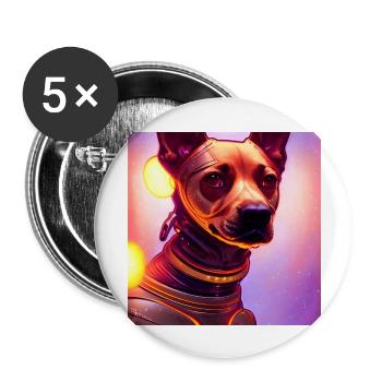Le chien de l’univers - Lot de 5 grands badges (56 mm) - blanc - Devant
