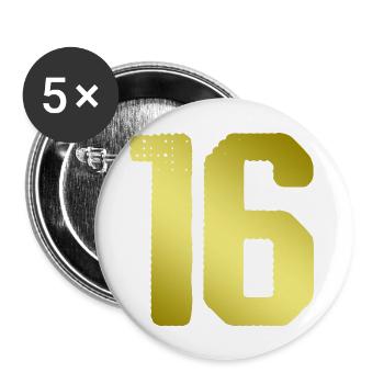 16 Maillot numéro - Lot de 5 grands badges (56 mm) - blanc - Devant