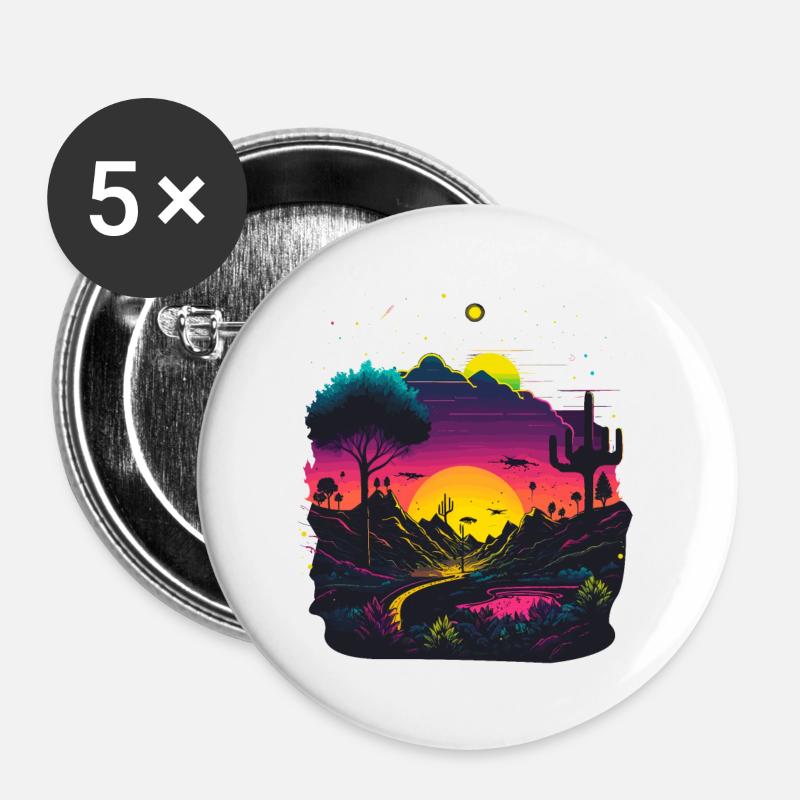 Sunrise - Buttons large 2.2''/56 mm (5-pack) - white