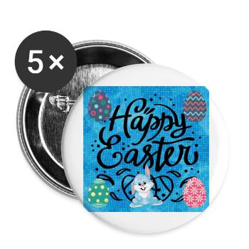 Happy holidays. Christmas. - Buttons large 2.2''/56 mm (5-pack) - white - Front
