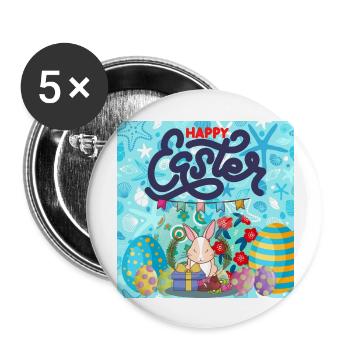 Happy holidays. Christmas. - Buttons large 2.2''/56 mm (5-pack) - white - Front