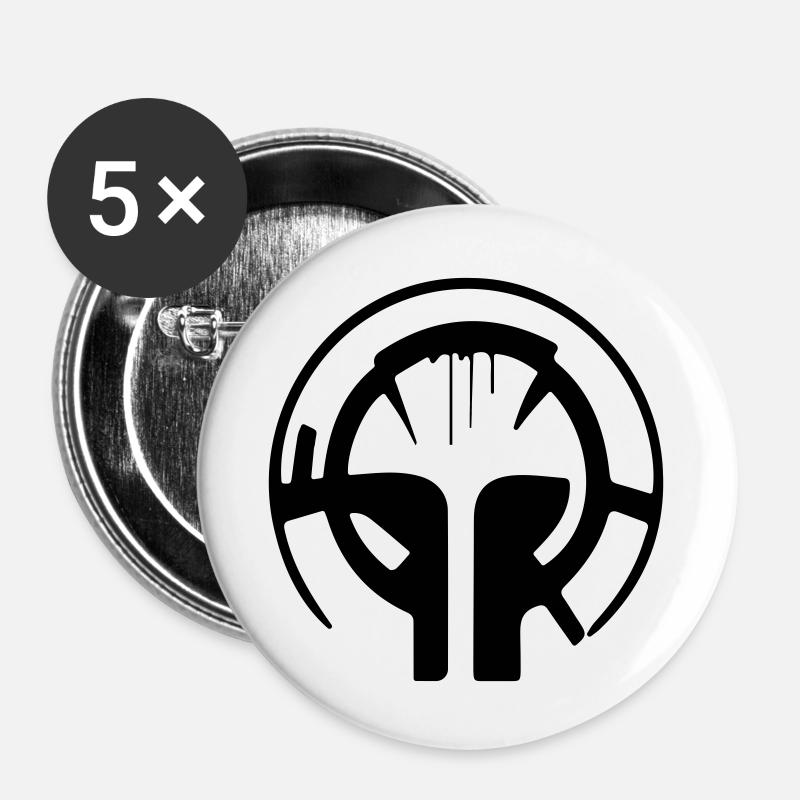 Skull - Buttons large 2.2''/56 mm (5-pack) - white
