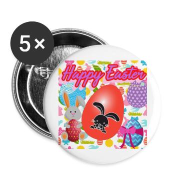 Joyeux Noël, Noël - Lot de 5 grands badges (56 mm) - blanc - Devant