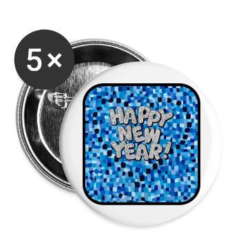 Happy New Year, colorful theme. - Buttons large 2.2''/56 mm (5-pack) - white - Front